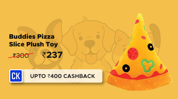 Supertails: Buy Buddies Pizza Slice Plush Toy worth Rs 300 at Rs 237 + Upto Rs 400 CashKaro Cashback on Supertails Orders over Rs 1000